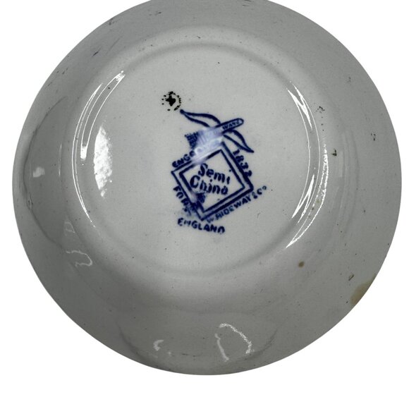 Willow Ware Royal Ironstone Ridgeway Semi China Bowls Blue Transferware 4.5" Vtg - Picture 3 of 12